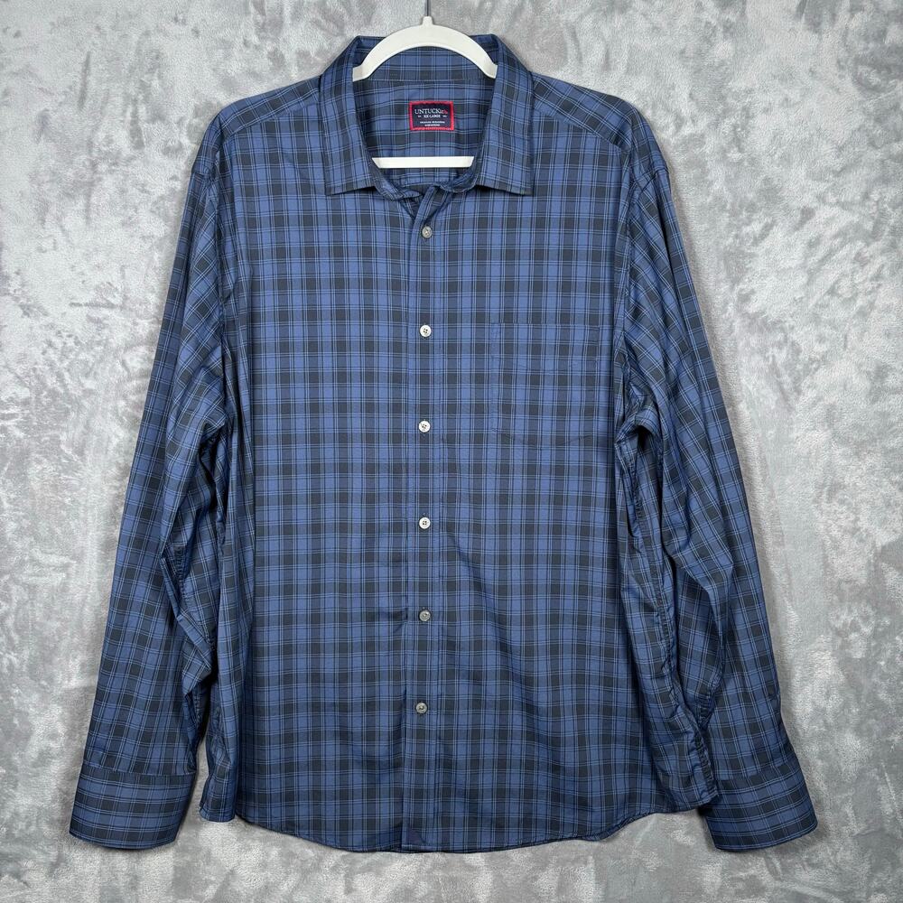 UNTUCKit Blue Plaid Beresan Button-Up Shirt XX-Large Reg Fit
